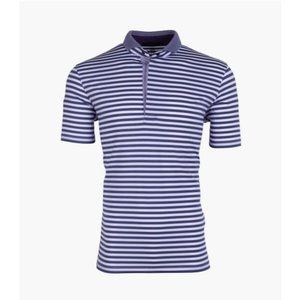 Greyson Clothiers Mens XL Striped Performance Golf Polo Teal Purple Short Sleeve
